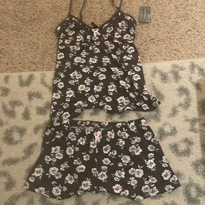 Cute floral silk pajama set
